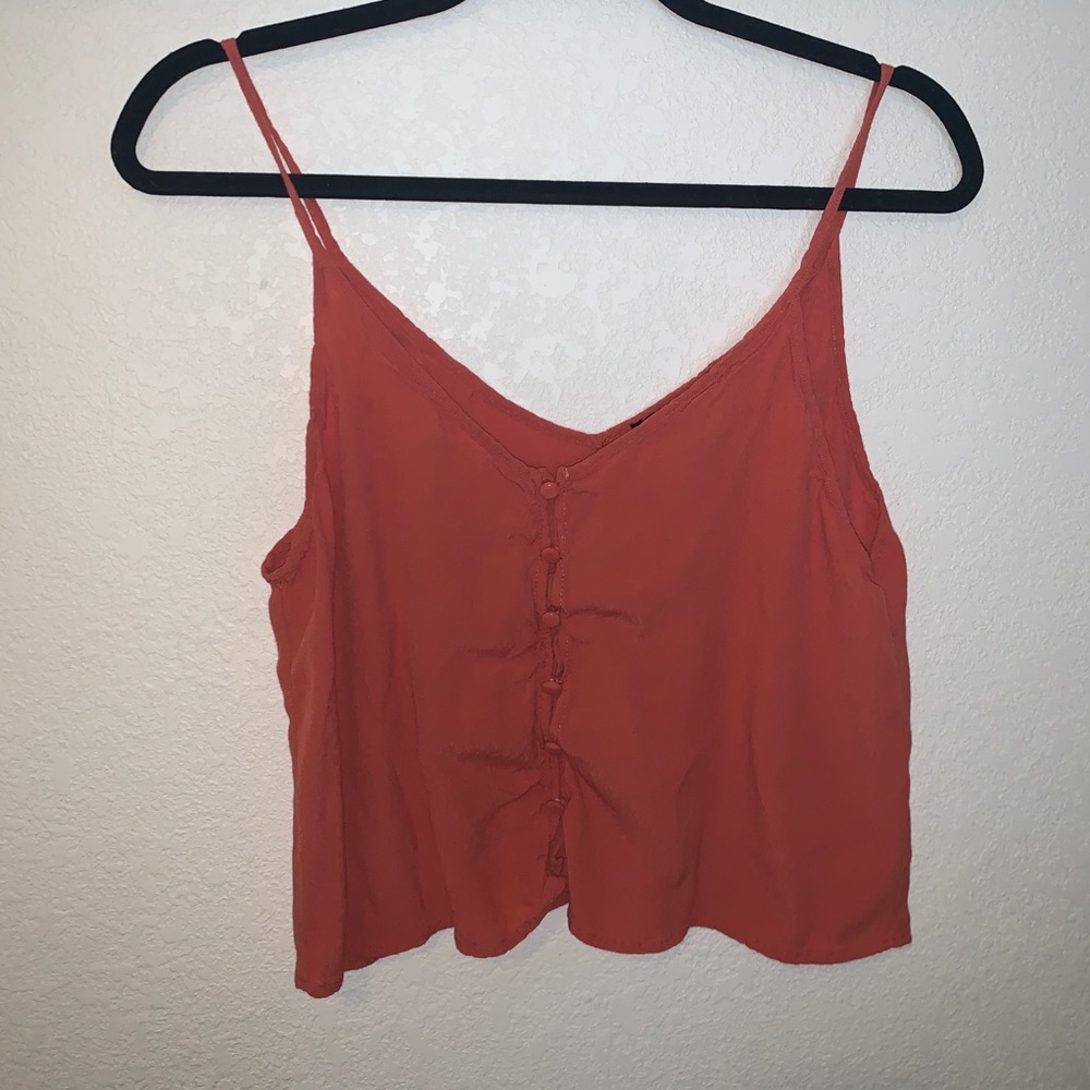 Burnt orange crop tank